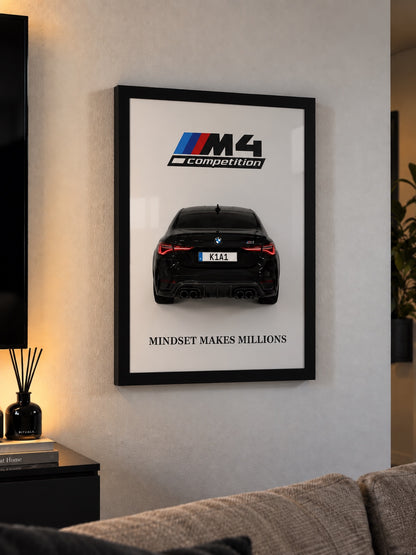 BMW M4 Competition – VETTA Autorahmen an der Wand